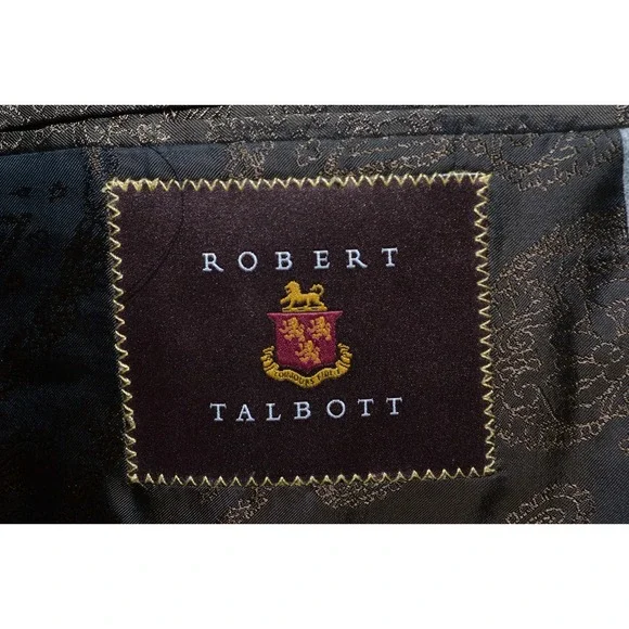 ROBERT TALBOTT Mens 44R Blazer Sport Coat Casual Jacket‎ Gray Wool Pinstripe